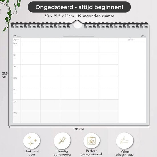 Systemyze Family Planner Basic 2025 - Agenda - Semainier - Agenda familial - Non daté - Gris
