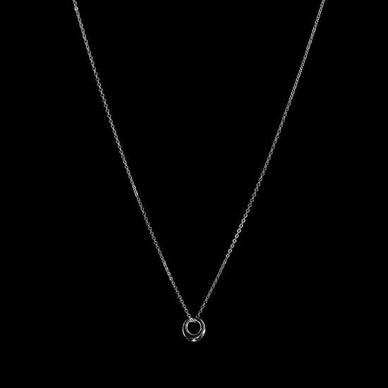 Laura Ferini Collier pour dames Cerchio - Collier en argent avec pendentif - plaqué or blanc 18K - Collier - Collier - Bijoux - Accessoires - Collier pour dames avec pendentif