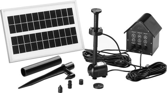 Pompe de fontaine solaire - 4 accessoires Multicollor blanc - Batterie