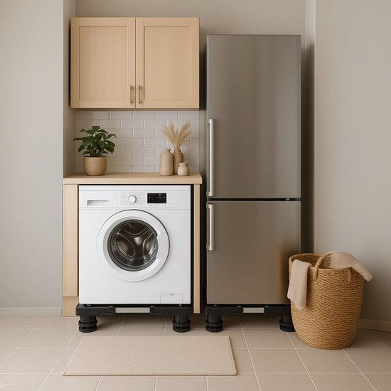 Rehausseur de lave-linge - Socle pour lave-linge - Placard - Convient pour Sèche-linge, Réfrigérateur, Lave-vaisselle et Congélateur - Pour Bosch, Samsung, Miele, AEG, LG, Haier - Ajustable
