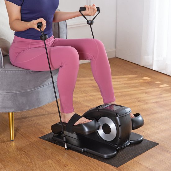 Saaf Motionfit Chair Bike - 12 niveaux - avec bandes de résistance - vélo d'exercice de bureau - pour adultes - noir