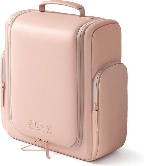 ONYX Trousse de toilette rose - Trousse de maquillage - Organisateur de cosmétiques - Organisateurs internes - Miroir de maquillage - Suspendable - Femmes et hommes - Taille : L
