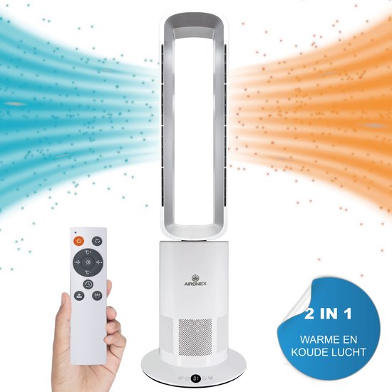 Chauffage électrique économe en énergie Aironex - Chauffer et refroidir en 1 - Chauffage - Ventilateur design - Chauffage Ventilateur - Chauffage électriqueVentilateur sans flamme - Ventilateur de tour Aironex - Ventilateur de tour sur pied - Refroidisseu