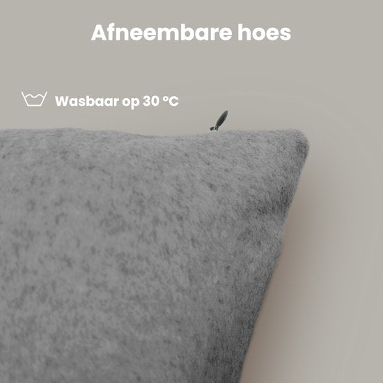 Auronic Heat Pillow - Classic - 45x60 - Sans fil - Rechargeable - Oreiller électrique - Infrarouge - Gris