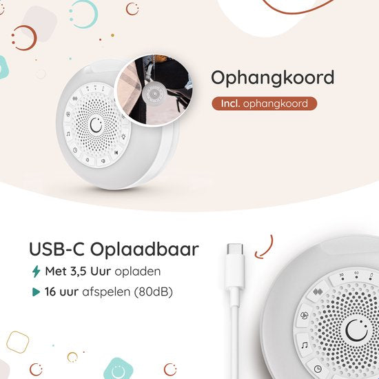 Numsy Mini Machine à Bruit Blanc Bébé - Machine à bruit blanc