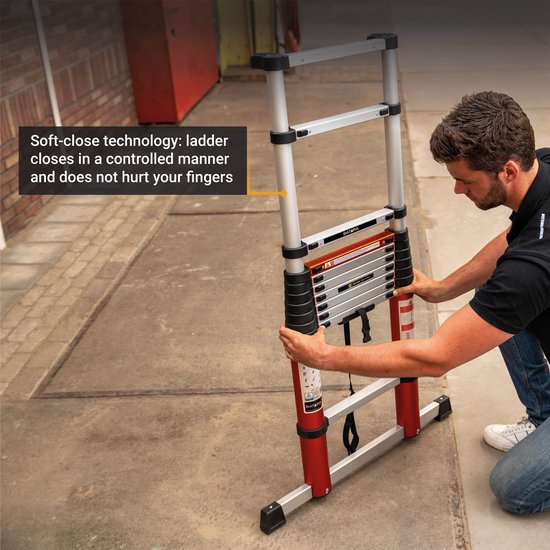 Batavia Echelle télescopique 3.27m - Echelle seule - Longueur étendue 327cm - Anti-dérapant - Fermeture souple brevetée - Charge maximale 150kg - Hauteur de travail 427cm - Girafe Air