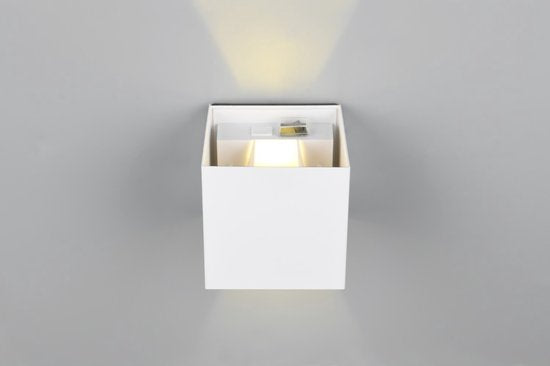 REALITY TALENT - Applique murale - Blanc mat - incl. 2x SMD 1W - Rechargeable - Sans fil - Détecteur de mouvement - Détecteur crépusculaire - Alimentation par batterie - Eclairage extérieur - IP44