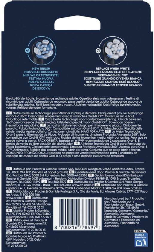 Oral-B têtes de brosse iO Ultimate Clean Black - 8 pièces