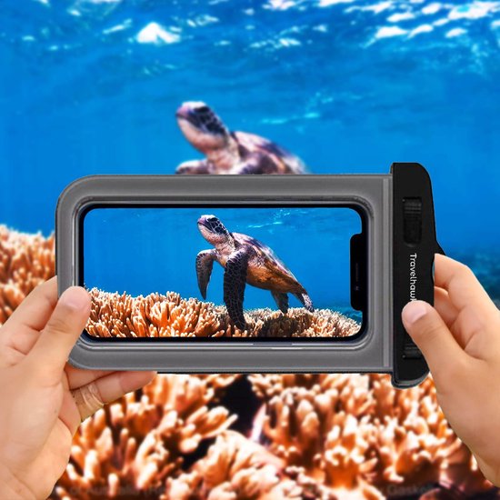 Travelhawk Waterproof Phone Cases - Drybag Set of 2 - Underwater Case - Waterproof phone pouch - Convient à tous les Smartphones - Egalement pour passeport et cartes de débit - Transparent - Eau - Vacances - Natation - Téléphone - Waterproof