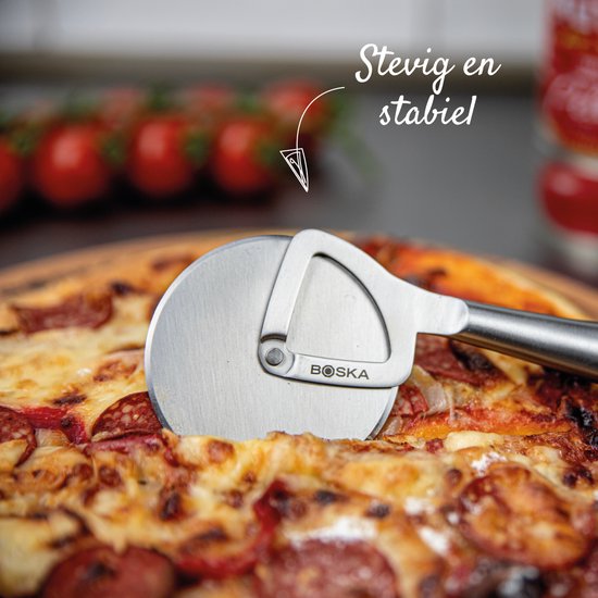 Coupe-pizza Boska Copenhagen - Lavable au lave-vaisselle - Rouleau - Ne vacille pas - Acier inoxydable