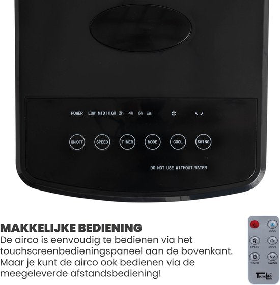 Technolife TL-2701 Refroidisseur d'air avec télécommande et minuterie - 3.5L - Blanc/Noir