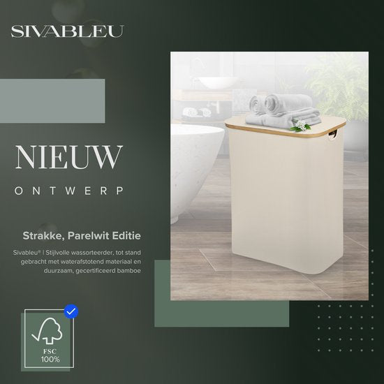 Sivableu panier à linge 3 compartiments - trieur de linge - 160L - avec 3 poches amovibles - panier à linge - trieur de linge avec couvercle - pliable