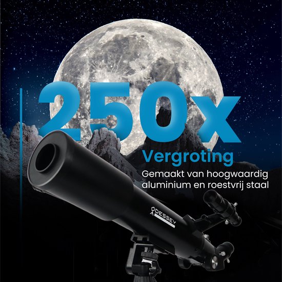 ODESSEY Télescope réfracteur - 250 X Zoom - Stargazer - Télescope pour enfants et adultes - Stargazer pour enfants - Stargazer Telescope