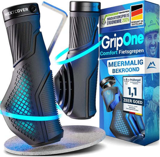 NEXTCOVER® Ergonomic Bicycle Grips with [Comfort-Grip Technology] I Universal Bicycle & MTB Grips I Handlebar Grips Bicycle I Handlebars Bicycle I Ergonomic Design for Pressure Relief & Grip I Suitable for E-bike, City Bike & MTB I 1 Pair