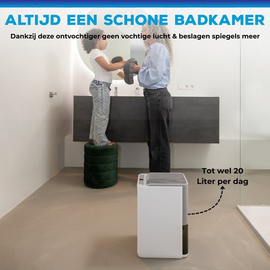 Sofresh déshumidificateur 20 litres par jour - Déshumidificateur et déshumidificateur pour cave, salle de bain, grenier et salon - Blanc