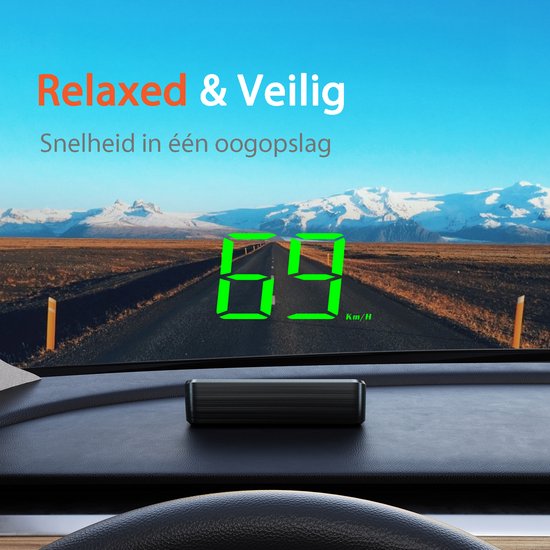 Tech Essentials Automatic - GPS Speedometer Car HUD - USB-C - Green - Head Up Displays - Plug and Play