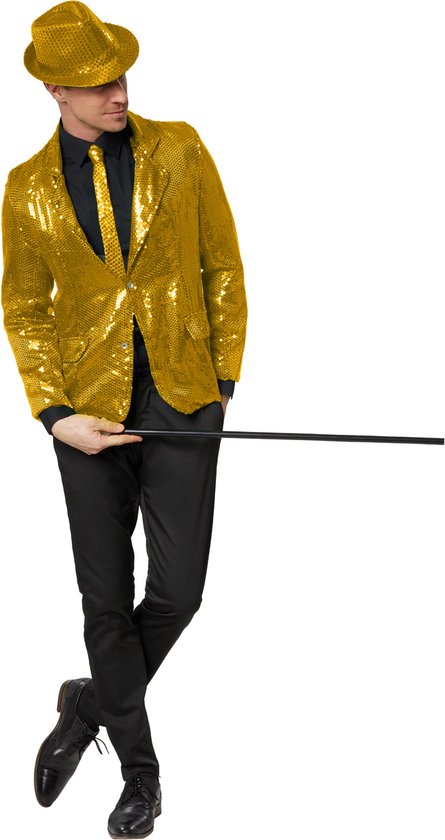 dressforfun - Manteau paillette homme or XL - déguisement costume halloween déguisement fête carnaval déguisement fête robe - 303929