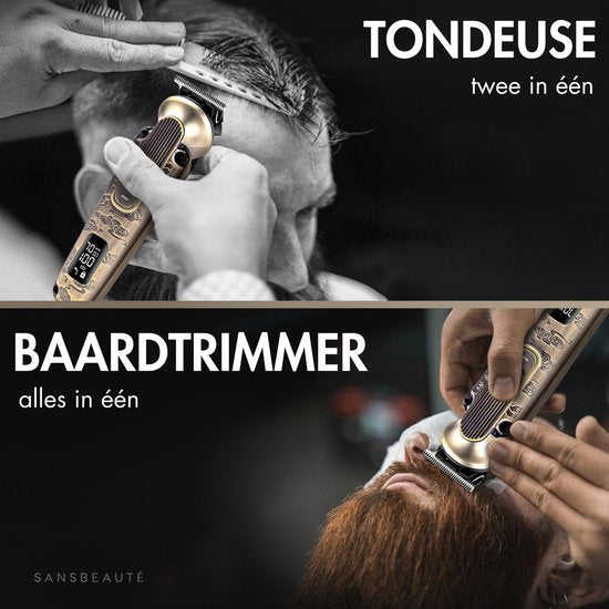 Tondeuse à barbe 9-en-1 pour homme - Sansbeauté® Tondeuse pour barbe et corps - 9 accessoires inclus - Tondeuse pour homme - Tondeuse pour homme - Tondeuse à cheveux - Tondeuses - 0.5-15MM - Nez et oreilles - Tondeuse - Machine à barbe - Multigroomer