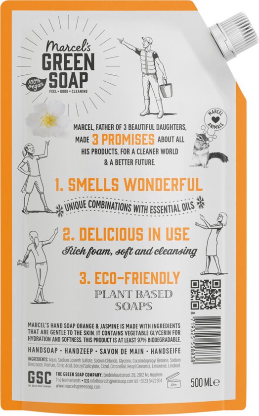 Recharge de savon vert Marcel's orange jasmin 500 ml