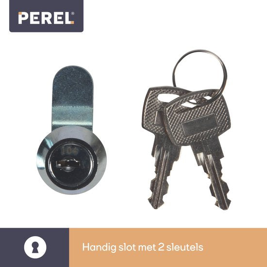 Perel letterbox Monaco, boîte aux lettres murale extérieure, montage mural, avec plaque signalétique, serrure à clé, verrouillable avec 2 clés, acier inoxydable, 36,8 x 36,5 x 10 cm, gris argenté