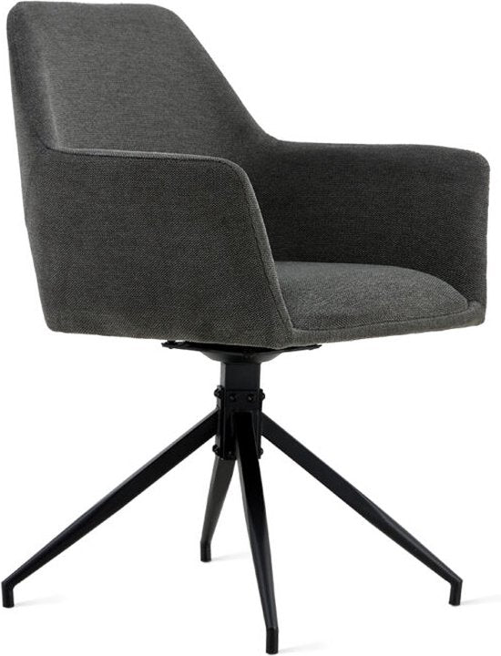 Multifurn - Chaise de salle à manger 'Tess' (velours, anthracite, lot de 2)