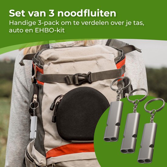 Sifflet d'urgence Nuvance - Sifflet pour les urgences et la survie - Sifflet à haut décibel - 120dB - Sifflet d'urgence en cas de catastrophe - 3 pièces