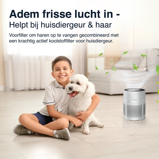 Purificateur d'air - Samako - Filtre HEPA 13 pro - Rhume des foins, allergies aux animaux, acariens - Indicateur de qualité de l'air