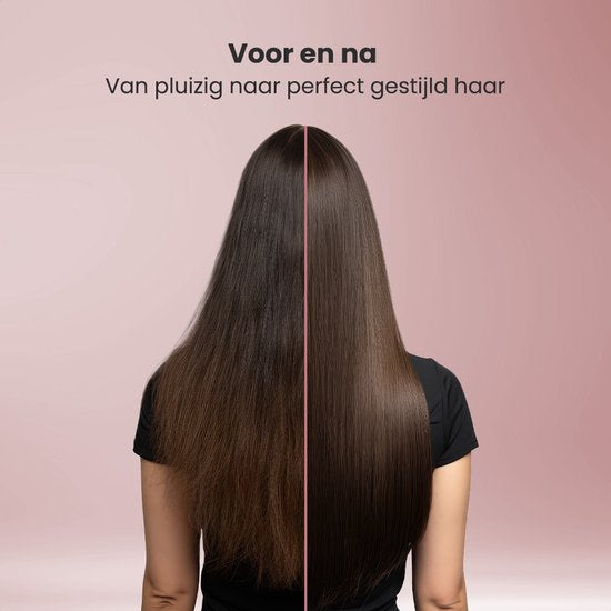 Auronic 4-in-1 Hairdryer Brush - Airstyler - Combs - Styles - Curls - Blow-dry - 37 mm Curling Brush - 360 Degree Airflow - Black/Pink