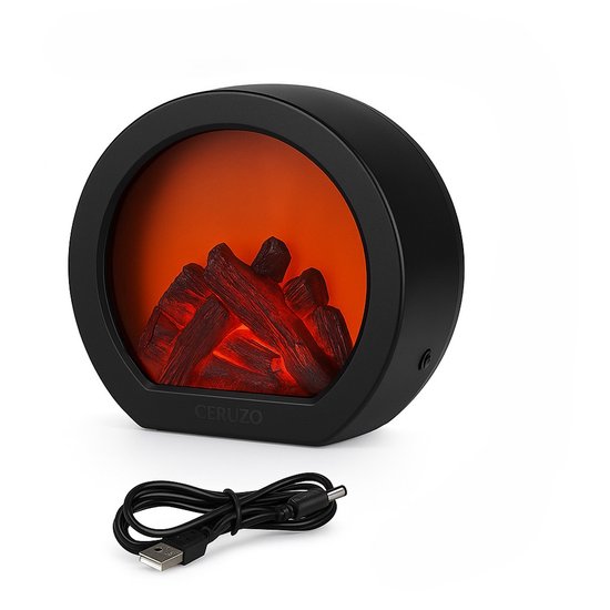 Ceruzo Led Atmosphere Fireplace - 20x10x18- Mini Lanterne de Cheminée Ouverte