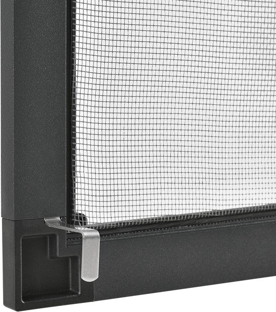 Moustiquaire / Brise-vue / Persienne - 120 x 140 cm - Noir - Matériel de fixation inclus