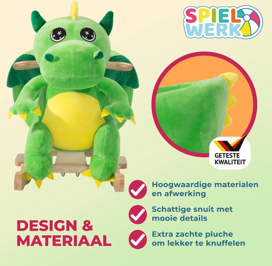 Spielwerk Fauteuil à bascule enfant dino avec ceinture de sécurité