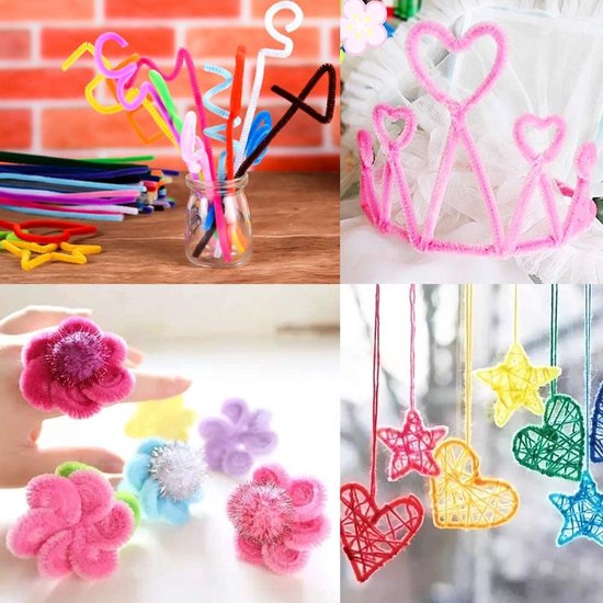 Saaf Pipe cleaners - 100 Pieces - Chenille Thread - Hobby Crafts - 30 cm - 20 Colours