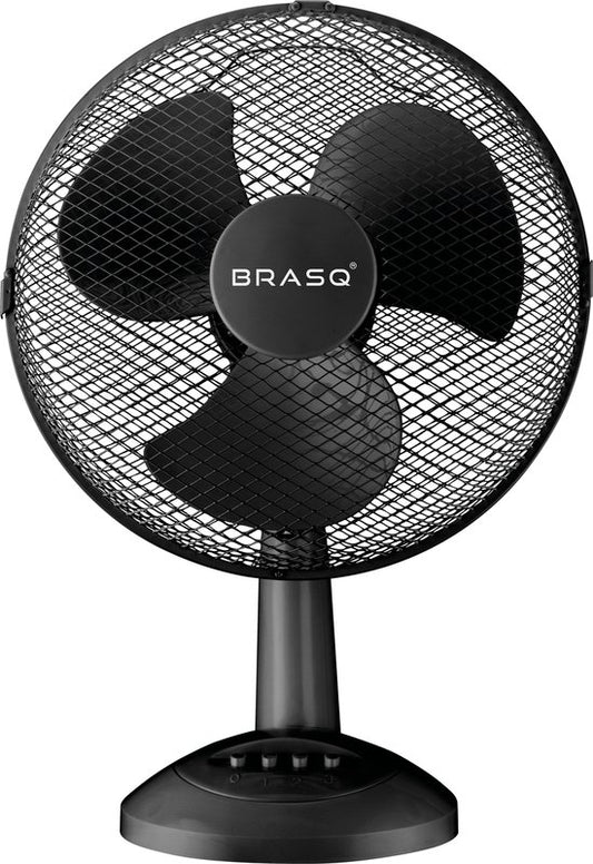 BRASQ Ventilateur de table - 30 cm - Noir - 3 vitesses - Ventilateur de table - 40 watts
