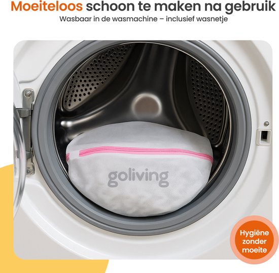 Coussin de bain Goliving - Coussin ergonomique pour le bain - Avec 6 ventouses - Sac de lavage inclus - Antidérapant, léger et imperméable - 100% Polyester - Blanc