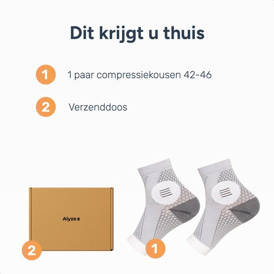 Alyze Neuropathy socks - Size 42-46 - Compression basings - Medical Support Socks - Diabetes - Bed - Sleep socks - Circulation & Running