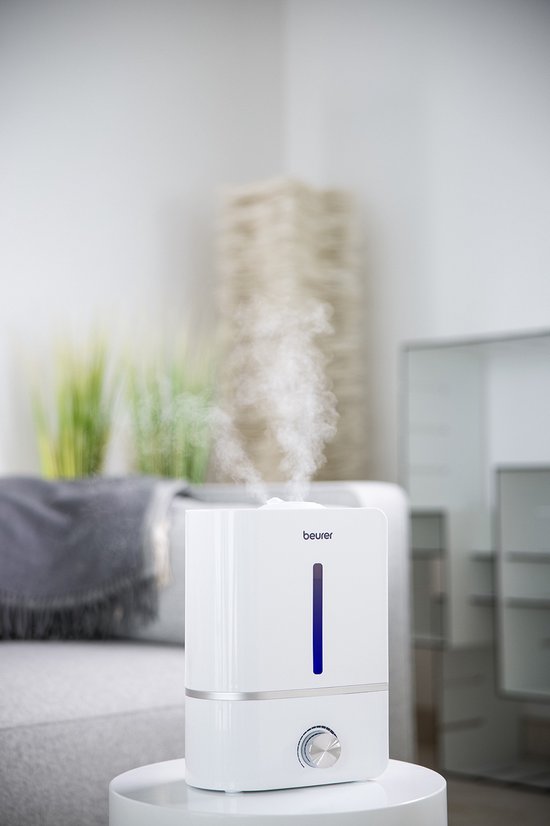 Beurer LB 45 Humidificateur - Ultrasonique - Aroma - Jusqu'à 30 m2 - Faible niveau sonore - Réservoir d'eau de 4 L - 2 buses de brumisation - Garantie 3 ans - Blanc