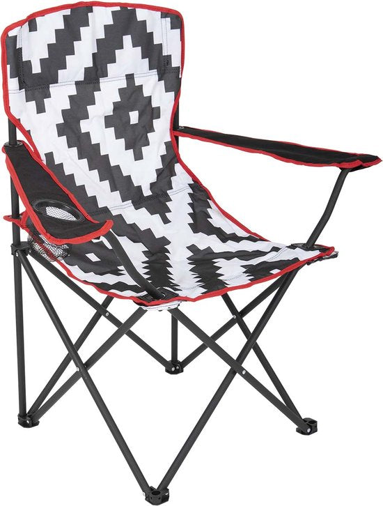 Bo-Camp - Urban Outdoor - Chaise pliante - Madison - Noir/Blanc