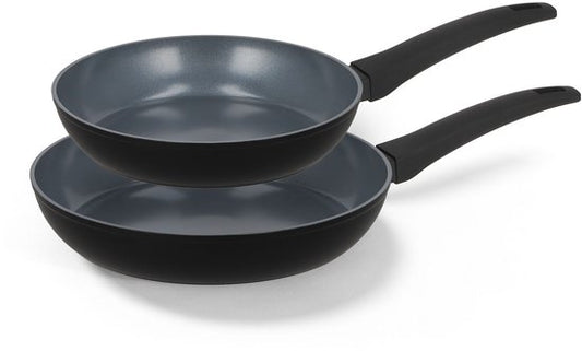 BE Living Set de poêles 2 pièces - Ø 24 & 28 cm Poêles à frire - Céramique - Poêles à induction - Antiadhésif sans PFAS - Poêles à frire - Set de poêles à frire - Série Delight