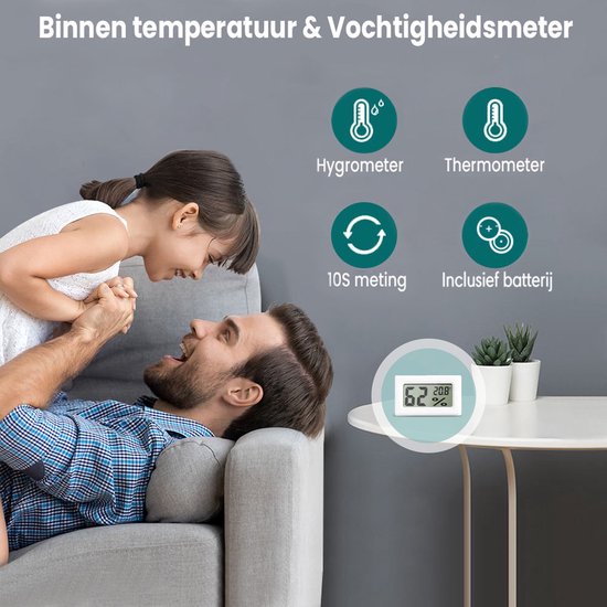 Ease Electronicz Hygromètre - Station météo - Humidimètre - Thermomètre d'intérieur - Piles incluses