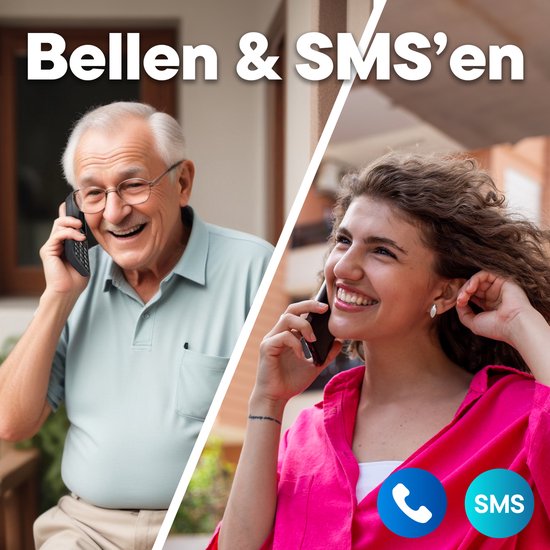 Denver Seniors Mobile Phone 4G - Grandes touches - Bouton SOS - Support de charge - GSM - Simlock-free - Bluetooth - BAS18600L