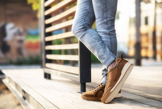 Milanoro - Baskets confortables pour homme - Cognac - Taille 42