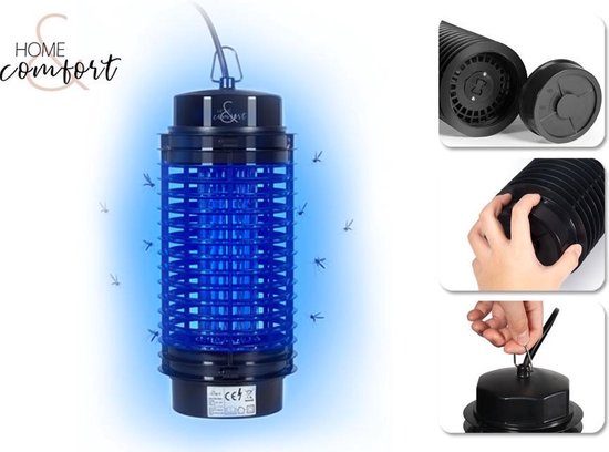 Lampe anti-insectes avec lumière UV - Désinsectiseur électrique - Lampe anti-moustiques - Lampe anti-mouches - Suspendue - 9W - Silencieuse - Brosse de nettoyage