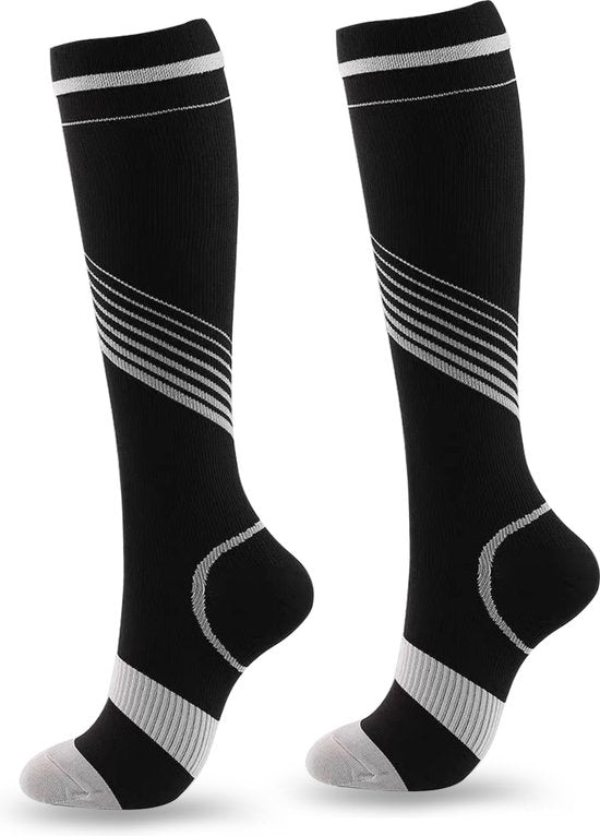 Chaussettes de compression Roegaarden - Chaussettes de compression - Chaussettes de soutien - Taille 40-44 - Noir