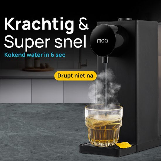 MOA Distributeur d'eau chaude 2L avec contrôle de la température - 20-100°C - Robinet d'eau chaude - Fonction lait - Bouilloire instantanée - Sans BPA - Noir