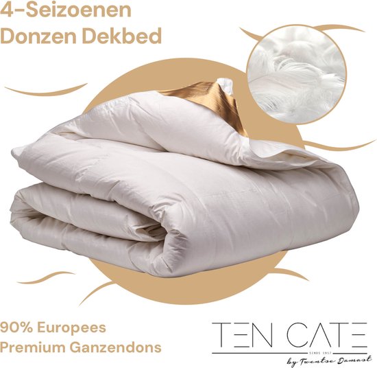 Couette Ten Cate - Couette 140 x 200 - Couette en duvet - Couettes - Couette 4 saisons 140x200 - 90% duvet d'oie - Couette été & hiver
