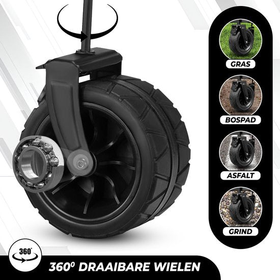 Outbee Bolderkar - Bolderkar pliable - Capacité de 120 litres - Avec blocage des roues - Capacité de charge de 120 kg - Noir