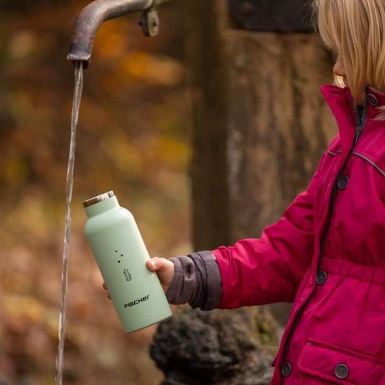 Bouteille isotherme FISCHER Fahrrad - 500ml - Acier inoxydable - Vert