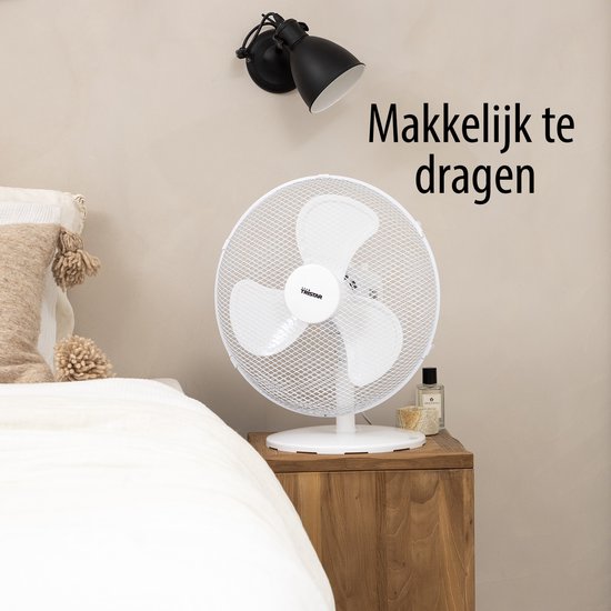 Ventilateur de table 40 cm - 3 vitesses - Oscillation 85° - Tristar VE-5727 - Blanc