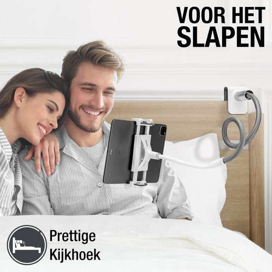 Studio ME Tablet Holder Flexible White - 4.7 to 12.9 Inch - Ipad Holder tripod clamp - 100 CM - Tablet Stand - Suit pour les caméras - 360º Rotatable - Tablet Holder