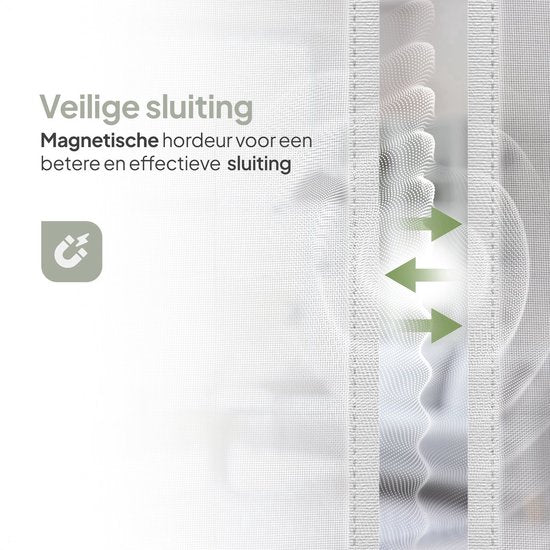 O'DADDY® Rideau de porte Deluxe FIBER - Rideau anti-moustiques magnétique - Pour portes neuves et standard - Installation facile - Moustiquaire de porte blanche - 92x210 cm